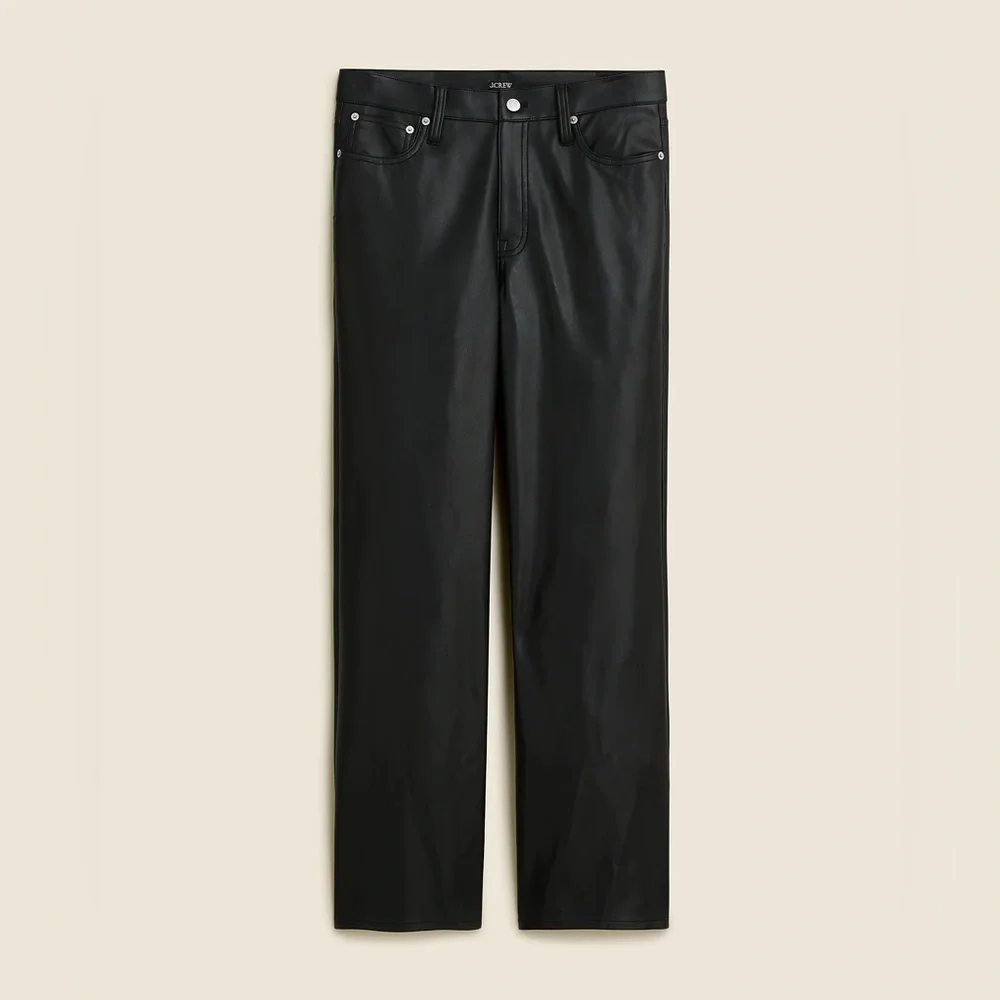 J.Crew Slim wide-leg pant in faux leather BU138